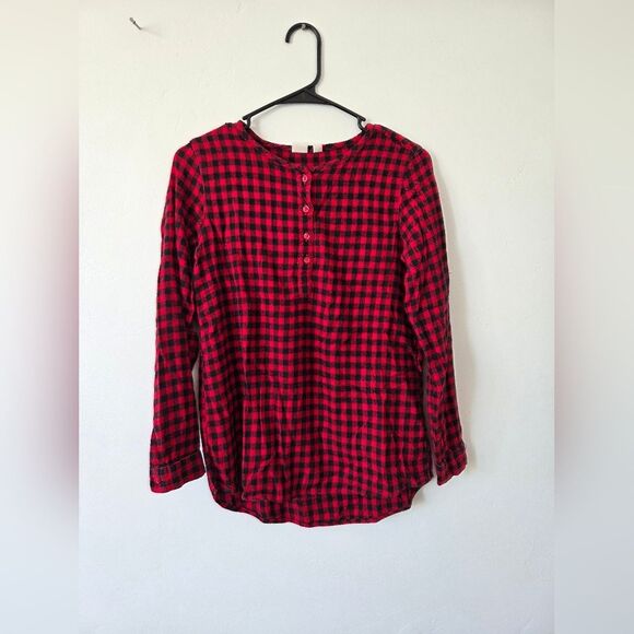GAP Kids XXL 14-16 Girls Buffalo Plaid Blouse Top High Neck Winter Cozy Cabin - Picture 5 of 11